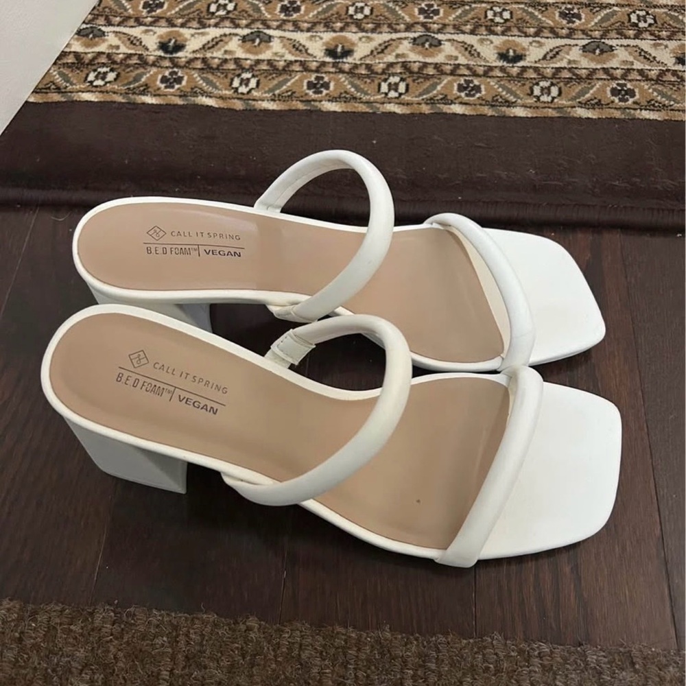 Call It Spring Cream Vegan Sandals - Picture 1 of 2